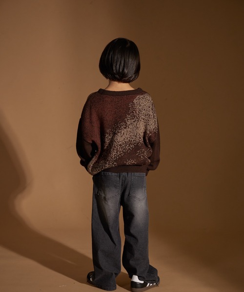 PAIRMANON STREET（ペアマノンストリート）の「【PAIRMANON STREET】グラデーション ジャガード  ニット プルオーバー（ニット/セーター・キッズ・ブラウン/ブルー/ブラック・S/M/L）」の12枚目の写真