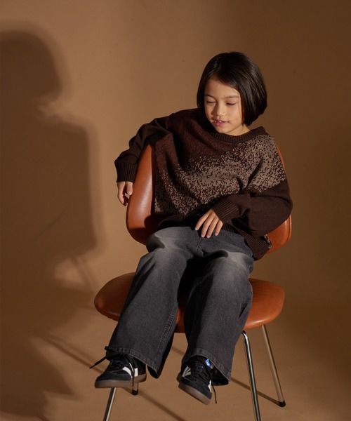 PAIRMANON STREET（ペアマノンストリート）の「【PAIRMANON STREET】グラデーション ジャガード  ニット プルオーバー（ニット/セーター・キッズ・ブラウン/ブルー/ブラック・S/M/L）」の13枚目の写真