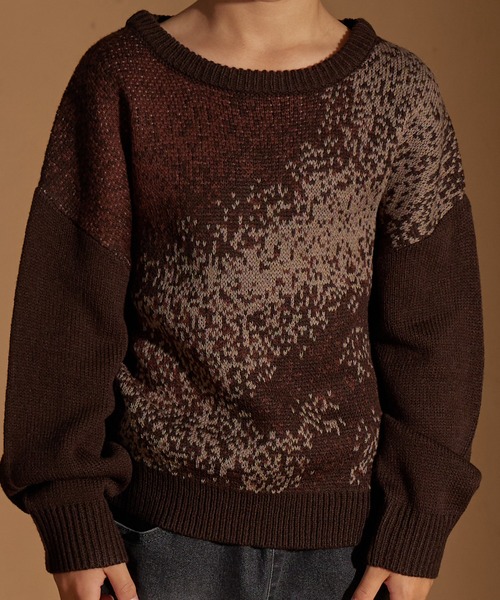 PAIRMANON STREET（ペアマノンストリート）の「【PAIRMANON STREET】グラデーション ジャガード  ニット プルオーバー（ニット/セーター・キッズ・ブラウン/ブルー/ブラック・S/M/L）」の14枚目の写真