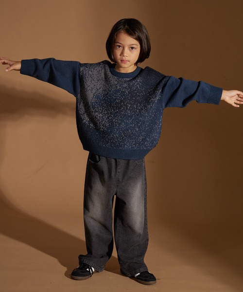 PAIRMANON STREET（ペアマノンストリート）の「【PAIRMANON STREET】グラデーション ジャガード  ニット プルオーバー（ニット/セーター・キッズ・ブラウン/ブルー/ブラック・S/M/L）」の15枚目の写真