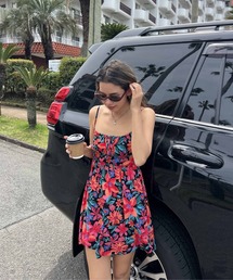 LA VIDA MINI/ロキシー総柄ワンピース