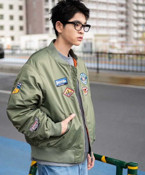 WEGO（ウィゴー）の「WEGO/パテッドワッペンMA-1（MA-1・メンズ・ブラック/カーキ・MEDIUM/LARGE）」の9枚目の写真