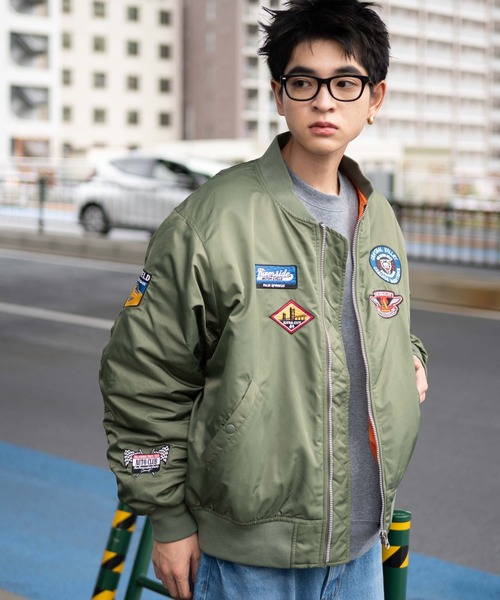 WEGO（ウィゴー）の「WEGO/パテッドワッペンMA-1（MA-1・メンズ・ブラック/カーキ・MEDIUM/LARGE）」の10枚目の写真