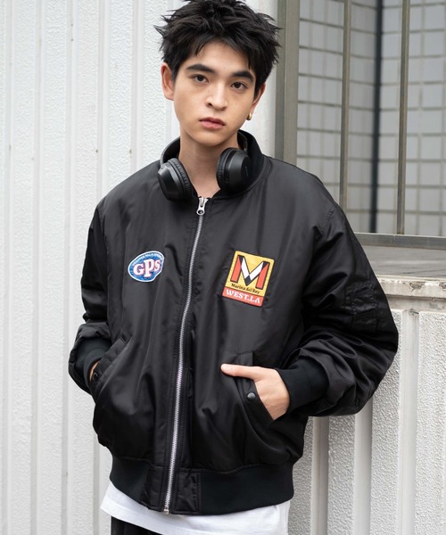 WEGO（ウィゴー）の「WEGO/パテッドワッペンMA-1（MA-1・メンズ・ブラック/カーキ・MEDIUM/LARGE）」の6枚目の写真