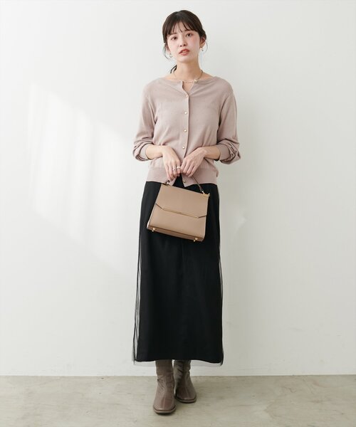 natural couture(ナチュラルクチュール)の「ちびハート釦ドット編みカーデ(カーディガン/ボレロ・レディース・ボルドー/ブラック/アイボリー/ピンクベージュ/ブルー・FREE)」の17枚目の写真