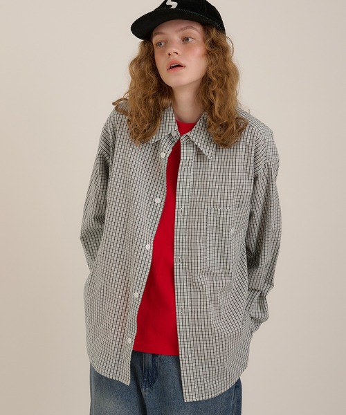 MUHET(ミュエータ)の「アソートチェックシャツ(シャツ/ブラウス・レディース・ネイビー/グリーン/チャコールグレー・MEDIUM/X-LARGE)」の4枚目の写真