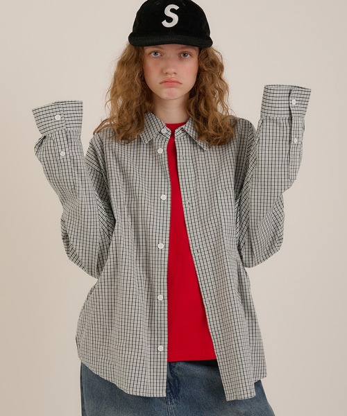 MUHET(ミュエータ)の「アソートチェックシャツ(シャツ/ブラウス・レディース・ネイビー/グリーン/チャコールグレー・MEDIUM/X-LARGE)」の5枚目の写真