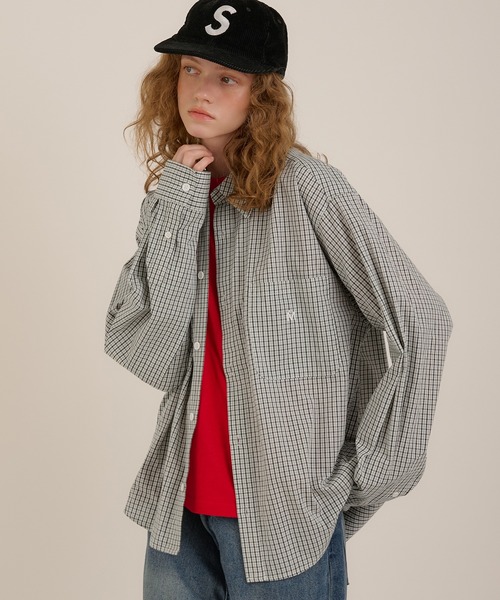 MUHET(ミュエータ)の「アソートチェックシャツ(シャツ/ブラウス・レディース・ネイビー/グリーン/チャコールグレー・MEDIUM/X-LARGE)」の6枚目の写真