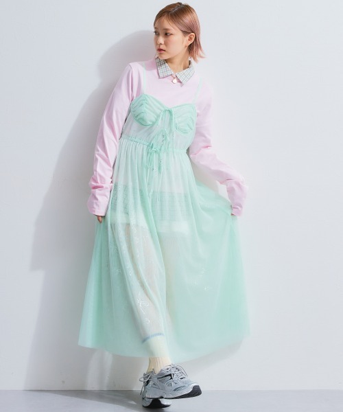 日本未発売*MIUMIU* シームレスドレス キャミソールワンピース 今日特価】MiuMiu ルーズ風 レース キャミソールワンピース-3