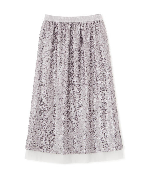 N.（N. Natural Beauty Basic）（エヌエヌナチュラルビューティーベーシック）の「◆スパンコールミディスカート（スカート・レディース・オフホワイト/グレー・MEDIUM）」の5枚目の写真