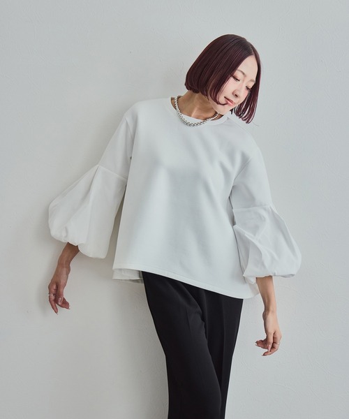 LHELBIE(レルビエ)の「バルーンスリーブプルオーバー(その他トップス・レディース・オフホワイト/ブラック・M)」の9枚目の写真