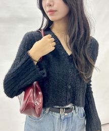 クロップドファーカーディガン