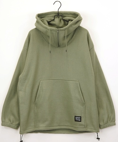 Burner（バーナー）の「【GROOVY STORE】両面起毛オーバーサイズ アノラックパーカー（パーカー・メンズ・ブラック/杢グレー/スミクロ/ライトカーキ・M/L/LL）」の8枚目の写真