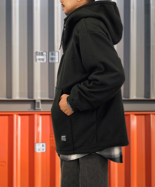 Burner（バーナー）の「【GROOVY STORE】両面起毛オーバーサイズ アノラックパーカー（パーカー・メンズ・ブラック/杢グレー/スミクロ/ライトカーキ・M/L/LL）」の10枚目の写真