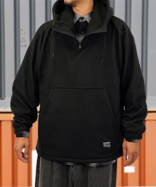 Burner（バーナー）の「【GROOVY STORE】両面起毛オーバーサイズ アノラックパーカー（パーカー・メンズ・ブラック/杢グレー/スミクロ/ライトカーキ・M/L/LL）」の11枚目の写真