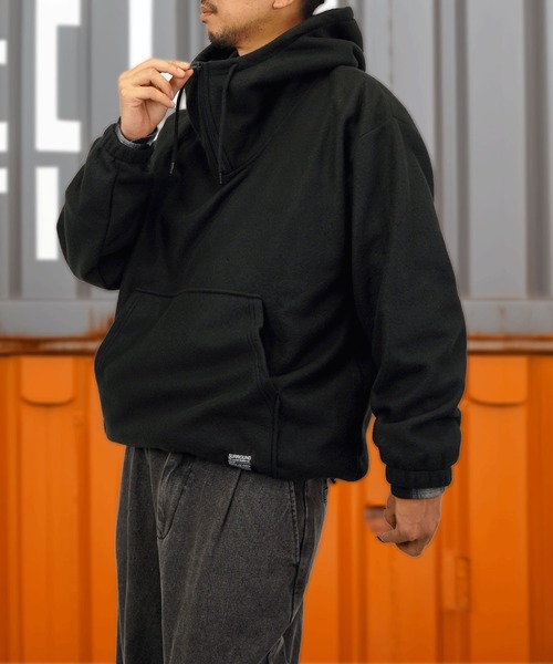 Burner（バーナー）の「【GROOVY STORE】両面起毛オーバーサイズ アノラックパーカー（パーカー・メンズ・ブラック/杢グレー/スミクロ/ライトカーキ・M/L/LL）」の12枚目の写真