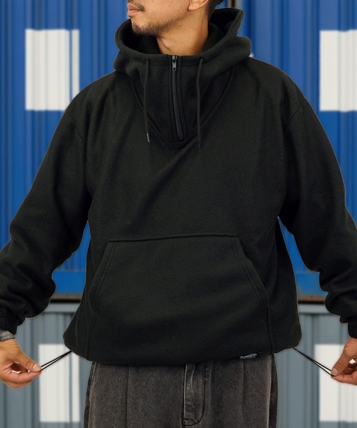 Burner（バーナー）の「【GROOVY STORE】両面起毛オーバーサイズ アノラックパーカー（パーカー・メンズ・ブラック/杢グレー/スミクロ/ライトカーキ・M/L/LL）」の13枚目の写真