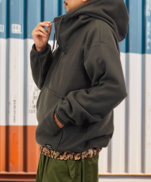 Burner（バーナー）の「【GROOVY STORE】両面起毛オーバーサイズ アノラックパーカー（パーカー・メンズ・ブラック/杢グレー/スミクロ/ライトカーキ・M/L/LL）」の16枚目の写真