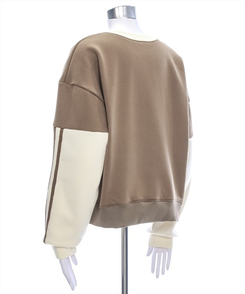 clear（クリア）の「ライン入リ配色ワンポイント刺繍スウェット[大人カジュアル オーバーサイズ]≪再入荷≫（スウェット・レディース・ネイビー/モカ・F）」の11枚目の写真