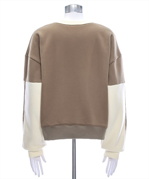 clear（クリア）の「ライン入リ配色ワンポイント刺繍スウェット[大人カジュアル オーバーサイズ]≪再入荷≫（スウェット・レディース・ネイビー/モカ・F）」の12枚目の写真