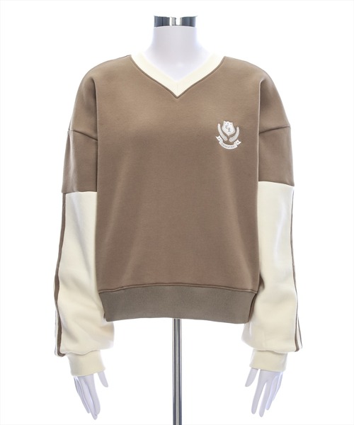 clear（クリア）の「ライン入リ配色ワンポイント刺繍スウェット[大人カジュアル オーバーサイズ]≪再入荷≫（スウェット・レディース・ネイビー/モカ・F）」の18枚目の写真