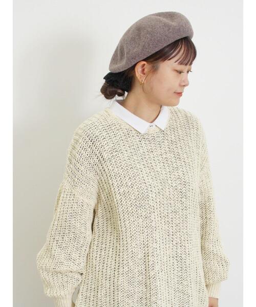 Samansa Mos2（サマンサ モスモス）の「片畦クルーネックゆるニット（ニット/セーター・レディース・レッド/キナリ/ブラック・F）」の11枚目の写真