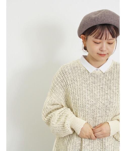 Samansa Mos2（サマンサ モスモス）の「片畦クルーネックゆるニット（ニット/セーター・レディース・レッド/キナリ/ブラック・F）」の12枚目の写真