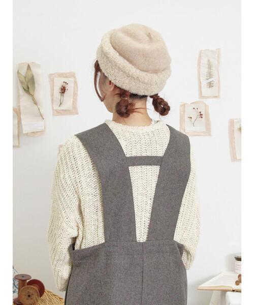 Samansa Mos2（サマンサ モスモス）の「片畦クルーネックゆるニット（ニット/セーター・レディース・レッド/キナリ/ブラック・F）」の18枚目の写真