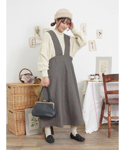 Samansa Mos2（サマンサ モスモス）の「片畦クルーネックゆるニット（ニット/セーター・レディース・レッド/キナリ/ブラック・F）」の20枚目の写真