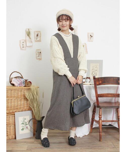 Samansa Mos2（サマンサ モスモス）の「片畦クルーネックゆるニット（ニット/セーター・レディース・レッド/キナリ/ブラック・F）」の21枚目の写真