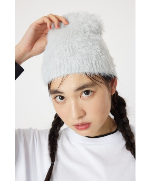 RODEO CROWNS WIDE BOWL（ロデオクラウンズワイドボウル）の「ラメニットワッチ（ニットキャップ/ビーニー・レディース・ライトグレー/ブラック/ブルー・FREE）」の2枚目の写真