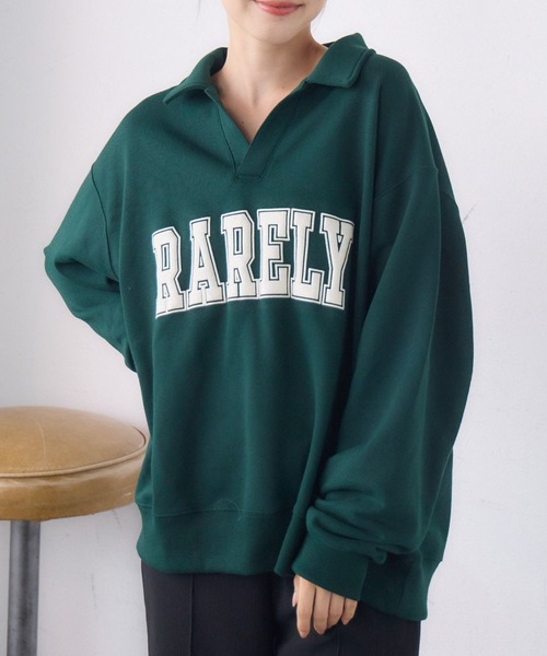 RETRO GIRL（レトロガール）の「スキッパートレーナー（スウェット・レディース・チャコールグレー/グリーン/ホワイト系その他・FREE）」の2枚目の写真