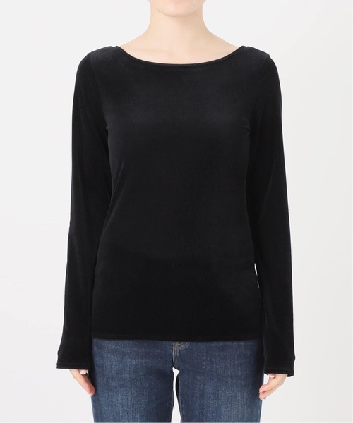La TOTALITE(ラトータリテ)の「《追加》2wayネックベロアカットソー(Tシャツ/カットソー・レディース・ブラック/ライトグレー・FREE)」の20枚目の写真