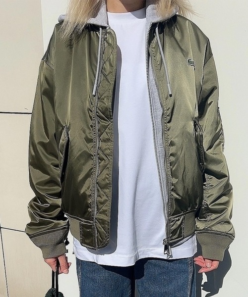 ジャケット・アウター STRETCH LIGHT WEIGHT HOOD BLOUSON セール】撥水ボンバージャケット / 中綿 MA-1 フライトジャケット