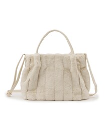 SHOO・LA・RUE | 【2WAY】上品カラーで取り入れやすい ふわふわ ストライプファートートバッグ(トートバッグ)