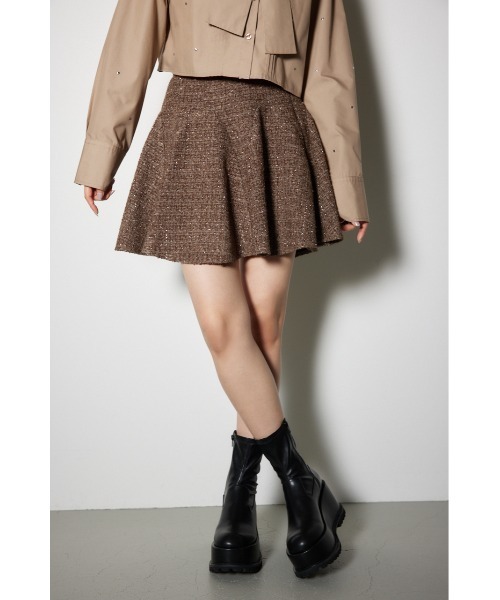 rienda(リエンダ)の「ボリュームフリルラメツイードスコショ 秋服 冬服(スカート・レディース・ホワイト/ブラック/ブラウン・MEDIUM/SMALL/X-SMALL)」の19枚目の写真