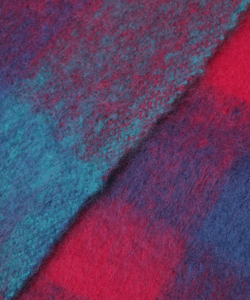 LEPSIM（レプシィム）の「太フリンジチェックストール　145725（ストール/ショール・レディース・ブルー/オレンジ/ブルー系その他・ONE SIZE）」の21枚目の写真