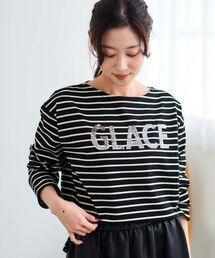 le.coeur blanc | GLACEスパンコールロゴボーダー(Tシャツ/カットソー)