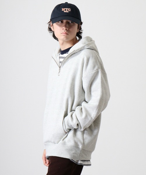 FUNALIVE(ファンアライブ)の「Fleece-lined half-zip hoodie / 裏起毛ハーフジップパーカー フーディー unisex(スウェット・メンズ・ブラック/オートミール/ヘザーチャコール/グレイッシュベージュ・M/L/XL)」の22枚目の写真
