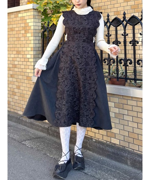 コンビワンピース　結婚式 23区 ワンピース 「撥水加工/汗シミ防止/洗える」コンビデザイン