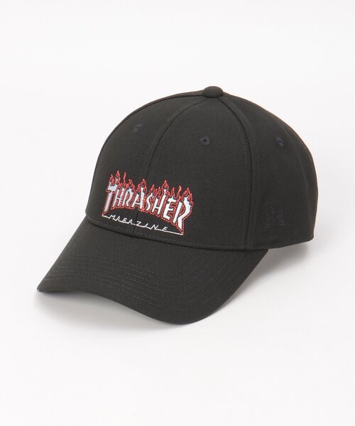 VENCEEXCHANGE（ヴァンスエクスチェンジ）の「THRASHER スラッシャー FIRE ベースボールキャップ（キャップ・メンズ・グレー/ホワイト/ブラック・フリー）」の2枚目の写真