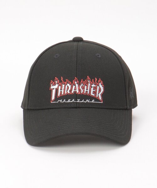 VENCEEXCHANGE（ヴァンスエクスチェンジ）の「THRASHER スラッシャー FIRE ベースボールキャップ（キャップ・メンズ・グレー/ホワイト/ブラック・フリー）」の6枚目の写真