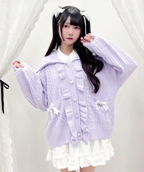 セール】セーラ襟フリルカーディガン（カーディガン/ボレロ