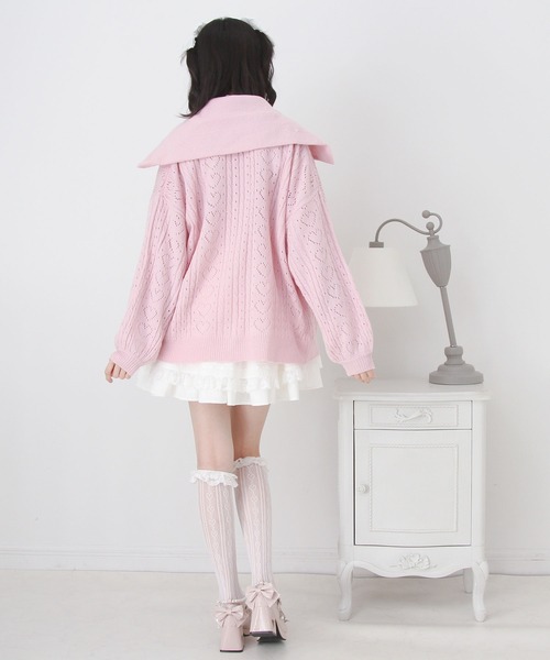 DearMyLove（ディアマイラブ）の「セーラ襟フリルカーディガン（カーディガン/ボレロ・レディース・ホワイト/ホワイト×ブルー/ホワイト×パープル/ホワイト×ピンク・M-L/LL～3L）」の13枚目の写真