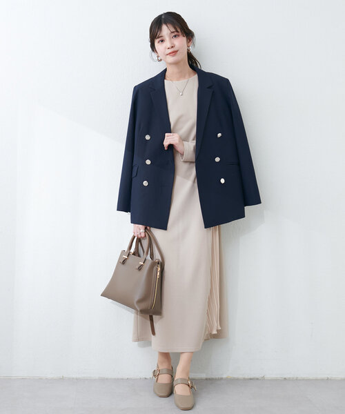 natural couture(ナチュラルクチュール)の「【WEB限定】カットジョーゼットプリーツ切替ワンピース(ワンピース・レディース・ブラック/アイボリー/ブルー・FREE)」の21枚目の写真