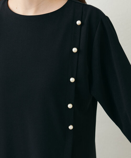 natural couture(ナチュラルクチュール)の「【WEB限定】カットジョーゼットプリーツ切替ワンピース(ワンピース・レディース・ブラック/アイボリー/ブルー・FREE)」の10枚目の写真
