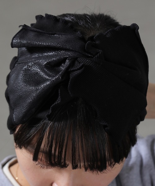 emesuelee（エメスーリー）の「合皮レザー×リブメロー ヘアバンド（ヘアバンド・レディース・アイボリー/ブラック/ダークブラウン/ブラウン/ベージュ・フリー）」の11枚目の写真