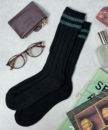 CALIFORNIA OUTFITTERS（カリフォルニア アウトフィッターズ）の「3-12C11 ライン入り ミドル ひざ下 太リブソックス 23-25cm（ソックス/靴下）」