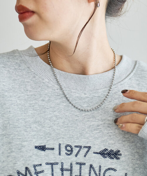 【ユニセックス】チェーンステッチモチーフ刺繍スウェット（Tシャツ/カットソー）｜DISCOAT（ディスコート）