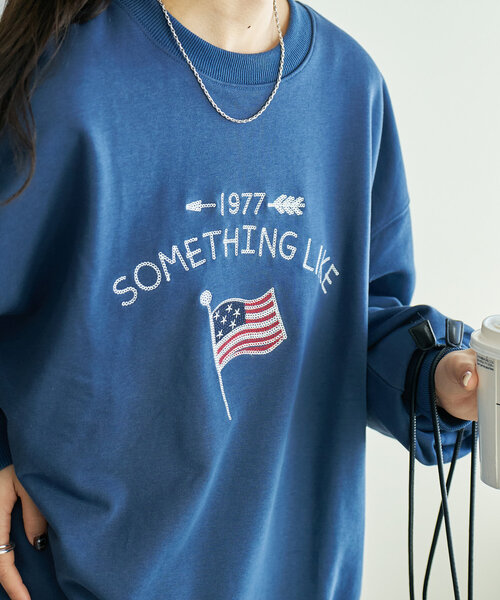 【ユニセックス】チェーンステッチモチーフ刺繍スウェット（Tシャツ/カットソー）｜DISCOAT（ディスコート）